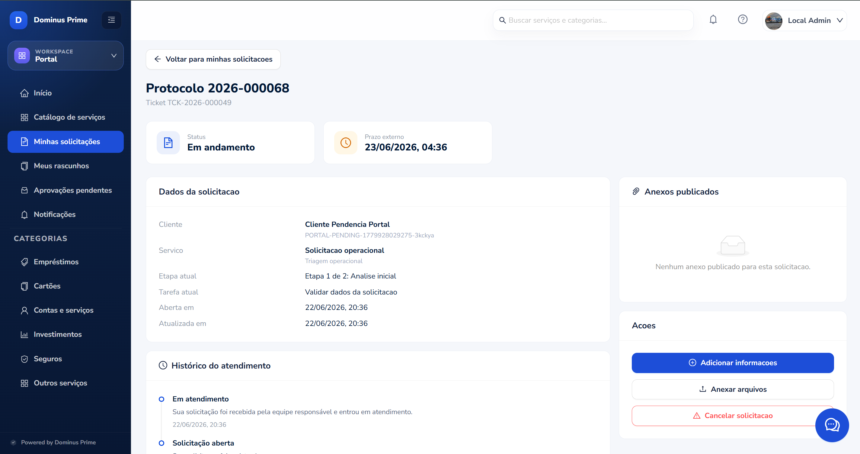 Portal do Solicitante